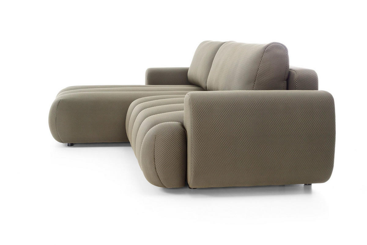 ECKSOFA SITO Braun Jersey mit Schlaffunktion - Braun, Holz (272/168cm) - MASSENO