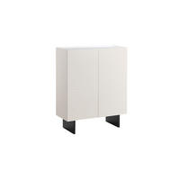 HIGHBOARD LYNN Weiß Holz - Schwarz/Weiß, Holzwerkstoff/Metall (100/120/40cm) - KAWOLA