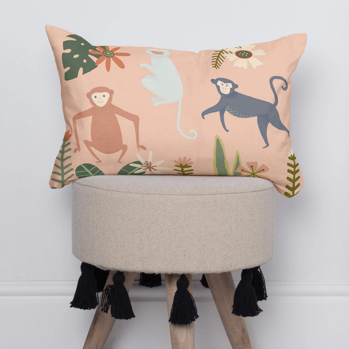 KISSENBEZUG jungle life 50x30 cm mehrfarbig - Multicolor, Textil (50/30cm) - Happy Friday