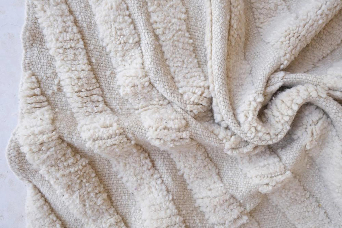 BERBERTEPPICH aus reiner Wolle 125x 157 cm - Beige, Naturmaterialien (125/157cm) - AFK Living