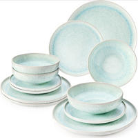 TAFELSERVICE PAROS - 12 teilig aus Steingut - Türkis, Stein (27.5/5/27.5cm) - Sänger