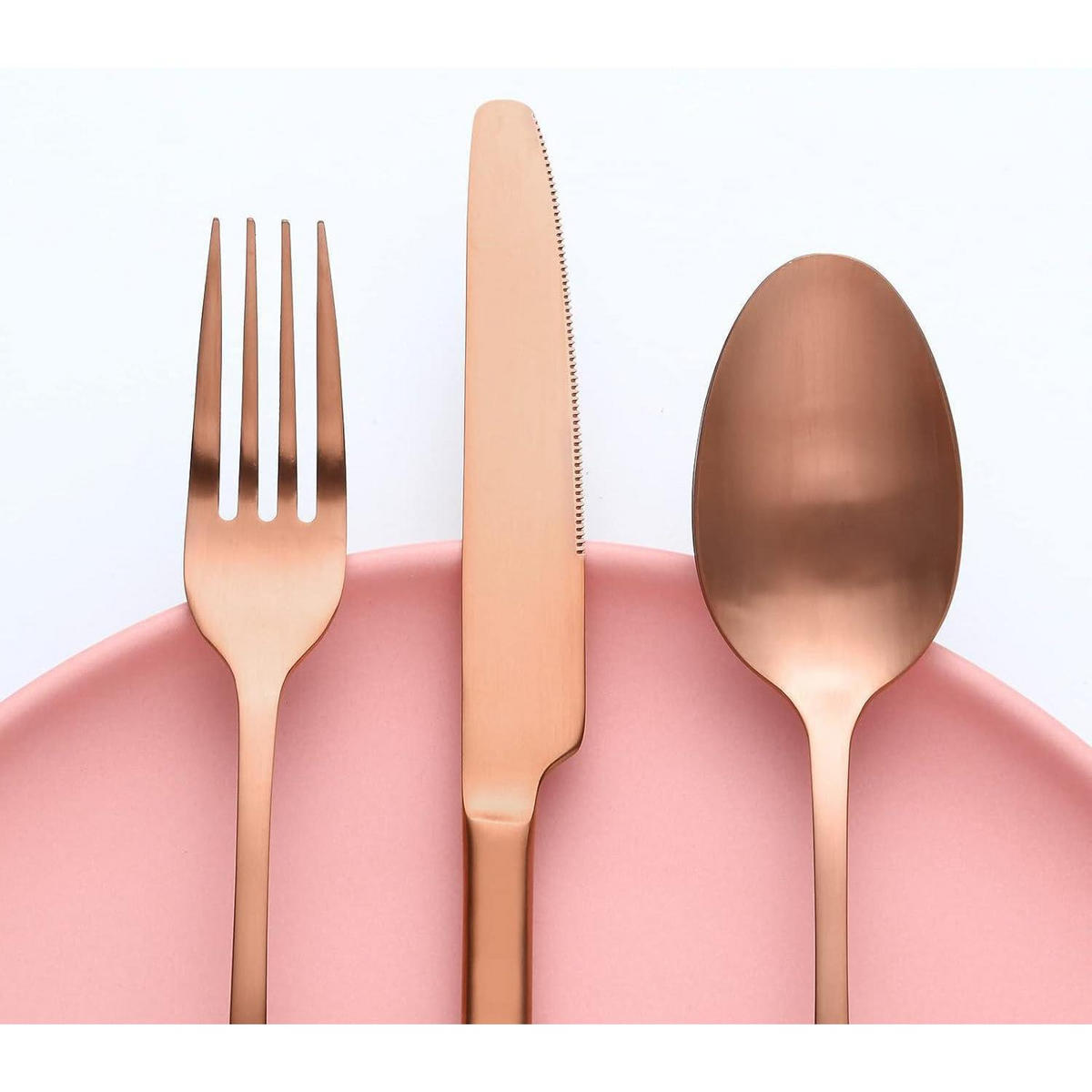 BESTECKSET 24-teilig für 6 Personen Roségold Matt - Bronzefarben, Metall