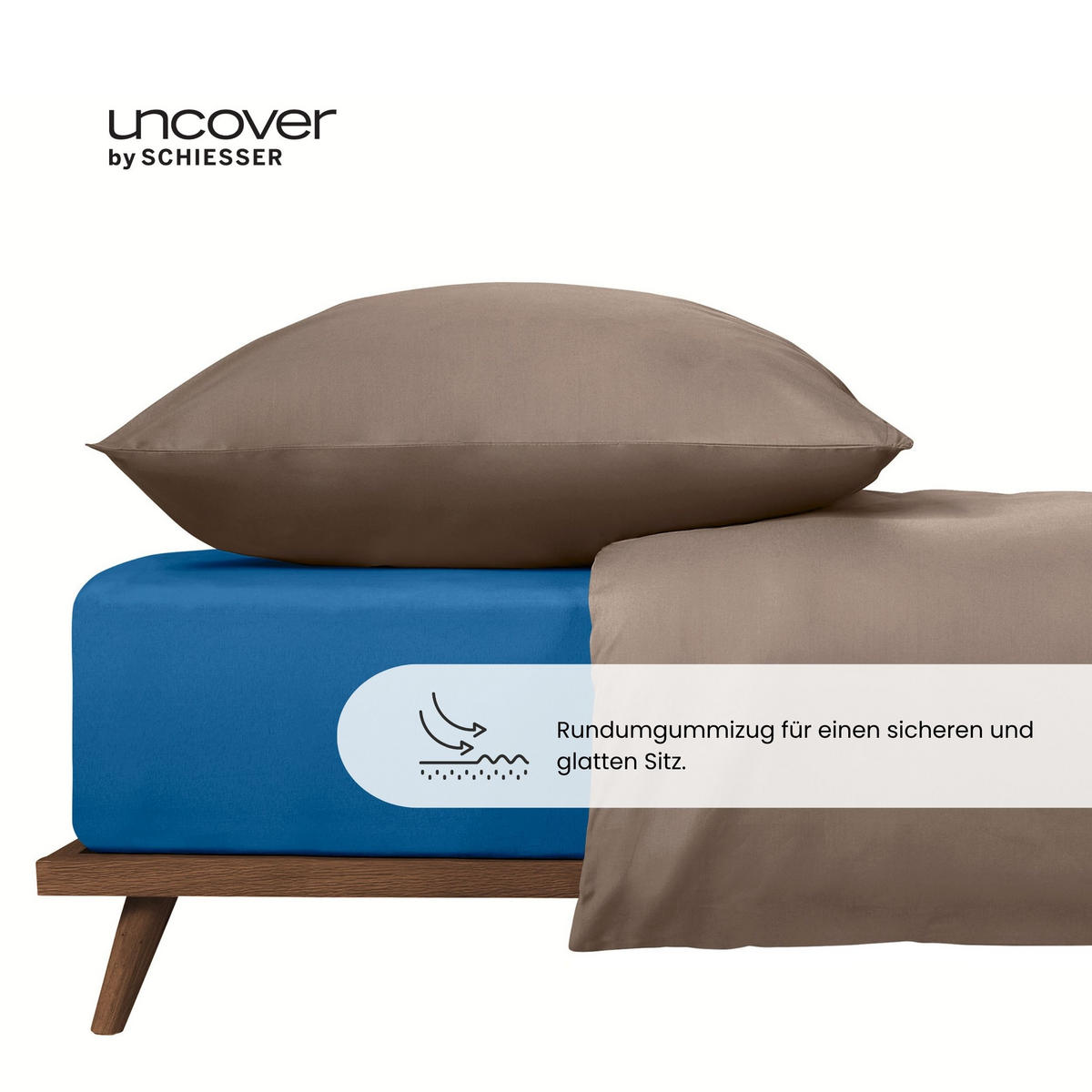 SPANNBETTLAKEN New Jersey - 100% Baumwolle - 150x200 cm - Royalblau - Blau, Textil (150/200cm) - Uncover by Schiesser