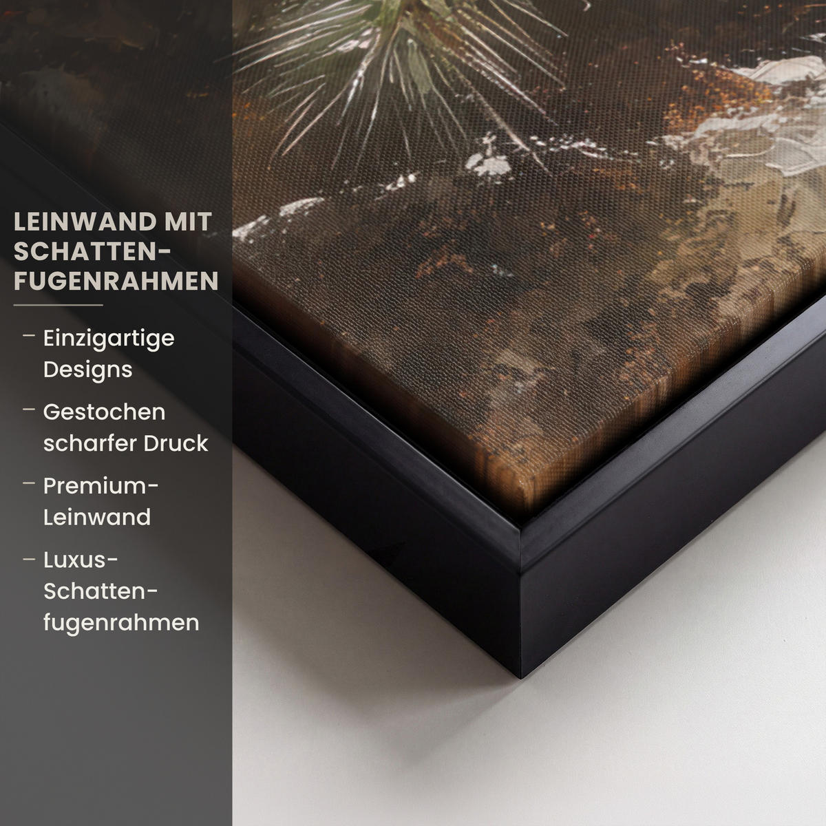 LEINWAND Bilder mit Rahmen - Weihnachten - Kugeln - Beige - Gold - 50x50 - Goldfarben, Textil (50/50cm) - MuchoWow