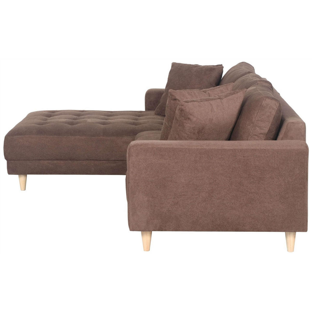 ECKSOFA Gorino - Hellbraun/Braun, Holz/Textil (283/176cm) - Mr. Deko