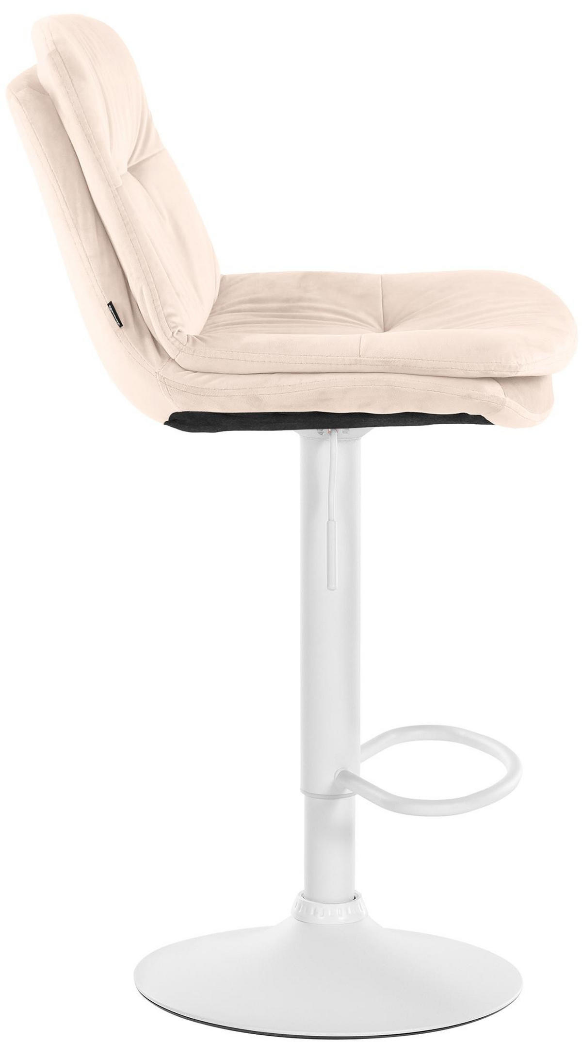 BARHOCKER Samt creme - Creme/Schwarz, Textil (46/94/54cm) - CLP