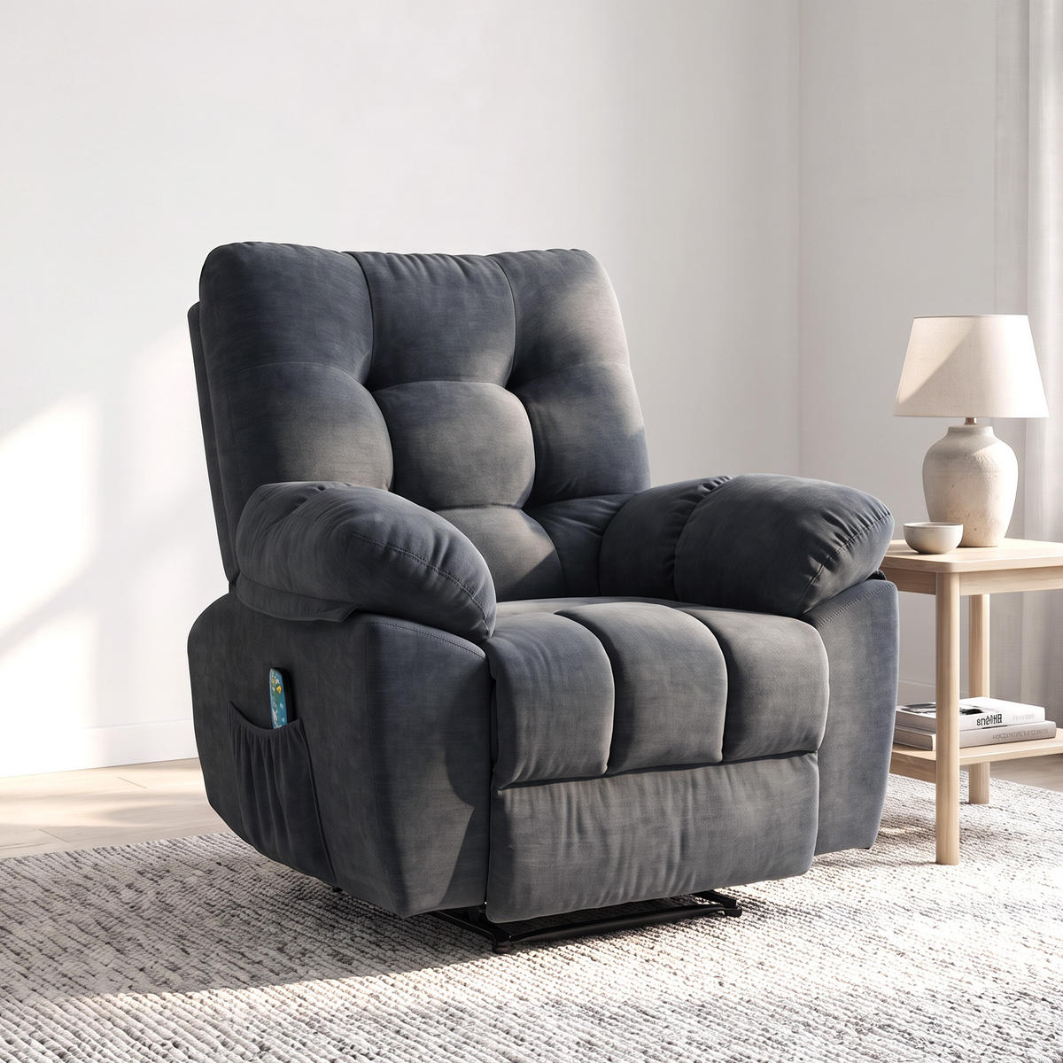 MASSAGESESSEL Polyester Stahl Dunkelgrau - Dunkelgrau, Textil (100/107/102cm) - HOMCOM