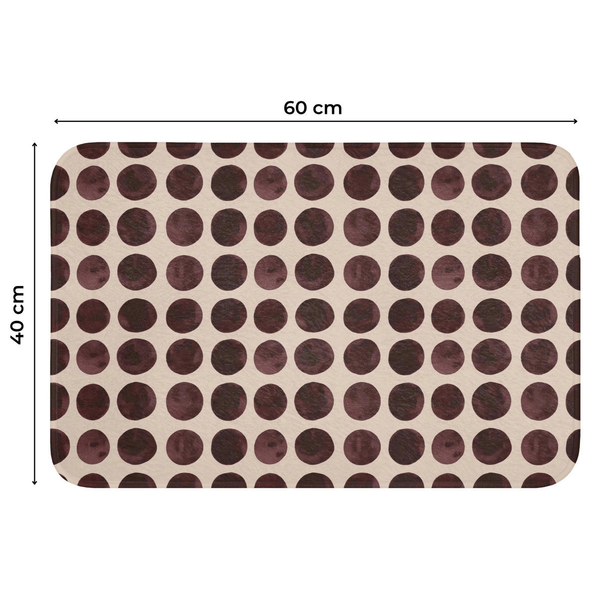 WC PŘEDLOŽKA Puntíky - Vzor - Hnědý 60x40 cm - bordeaux, textil/plast (60/1cm) - OnlyWow
