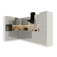 ECKKÜCHE 300x140 cm Glanzia – KU-S09 – Grau – Hochglanz - Grau, Holzwerkstoff (300/212/140cm) - hi-markt