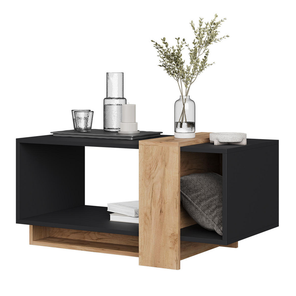 COUCHTISCH Aven Anthrazit/Goldkraft Eiche 91.8 x 49 cm - Honigeiche/Anthrazit, Holzwerkstoff (49/91.8/45cm) - Vicco
