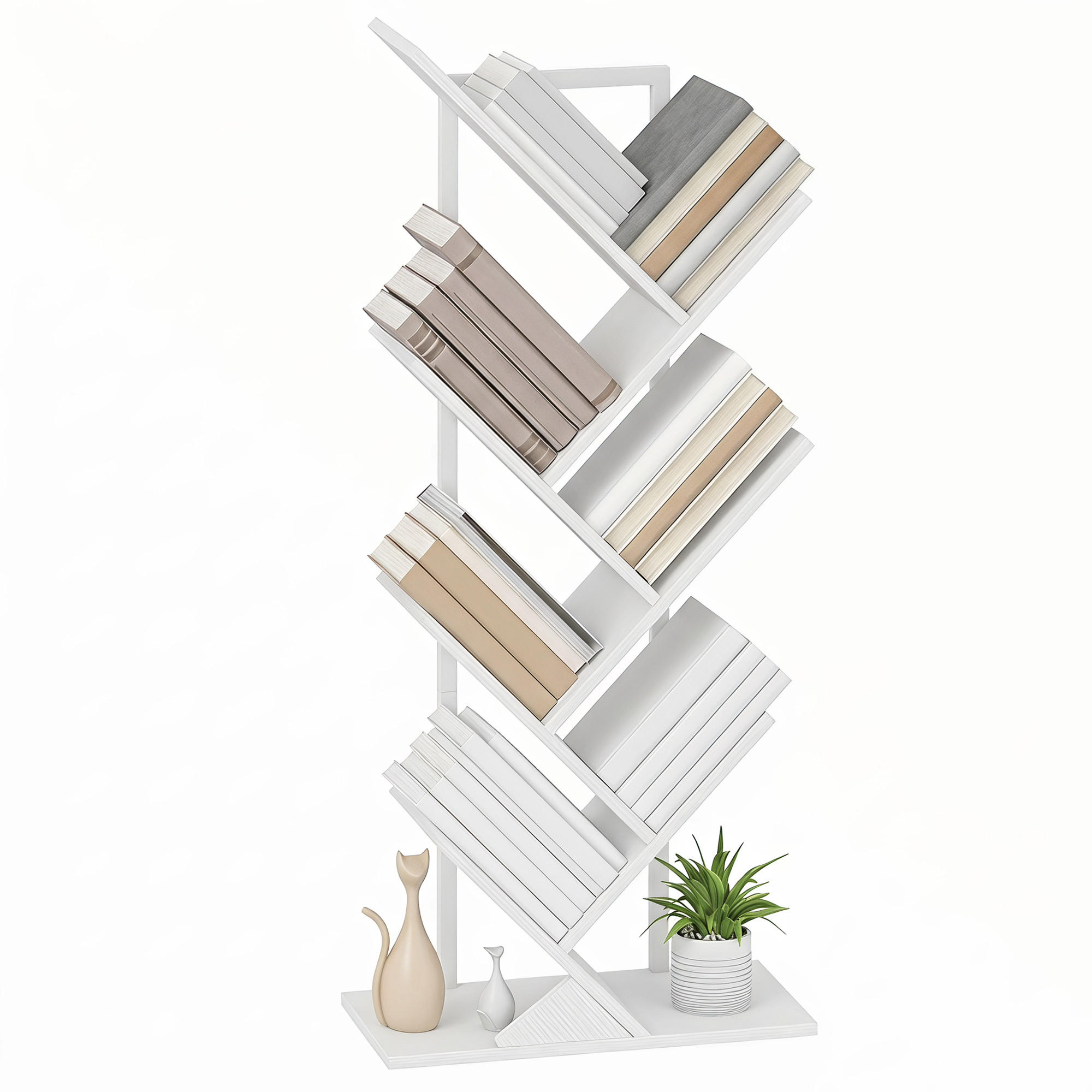 BÜCHERREGAL Weiß 50/24/109 cm - Weiß, Holzwerkstoff (24/109/50cm) - PANGIVO