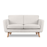 SOFA TAGIO mit Armlehnen, Weiß - Braun/Weiß, Buchenholz/Textil (153/80/84cm) - KONSIMO®