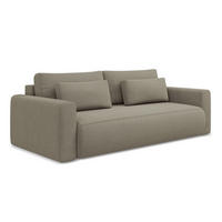 3-SITZER SOFA mit Schlaffunktion Strukturstoff Stoff Beige - Beige/Schwarz, Kunststoff/Textil (238/82/105cm) - Makamii