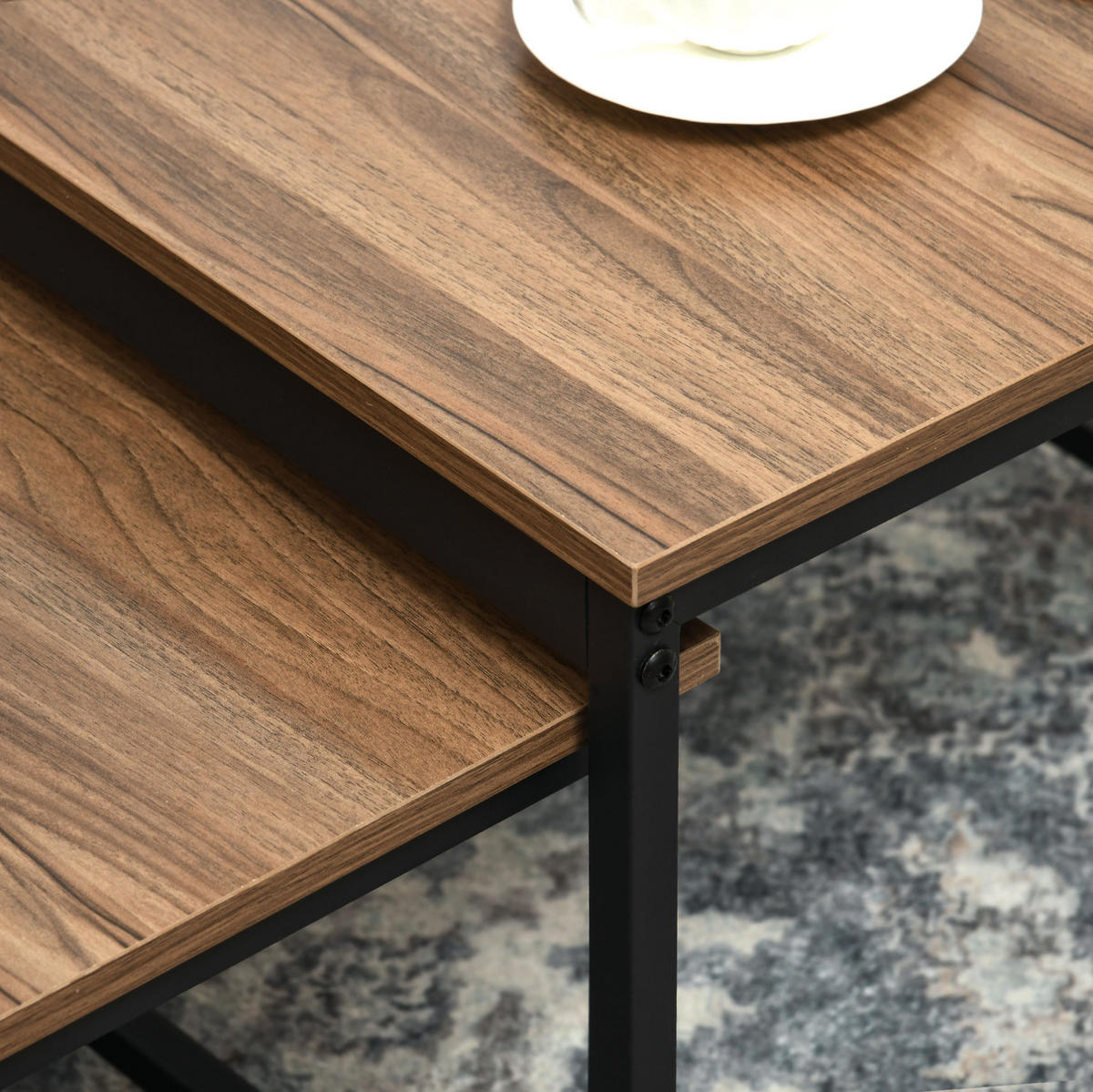 COUCHTISCH aus Spanplatte 60x60x45/54x54x38 cm in Naturholz im 2er-Set - Naturfarben, Holzwerkstoff (60/60/45cm) - Modfu