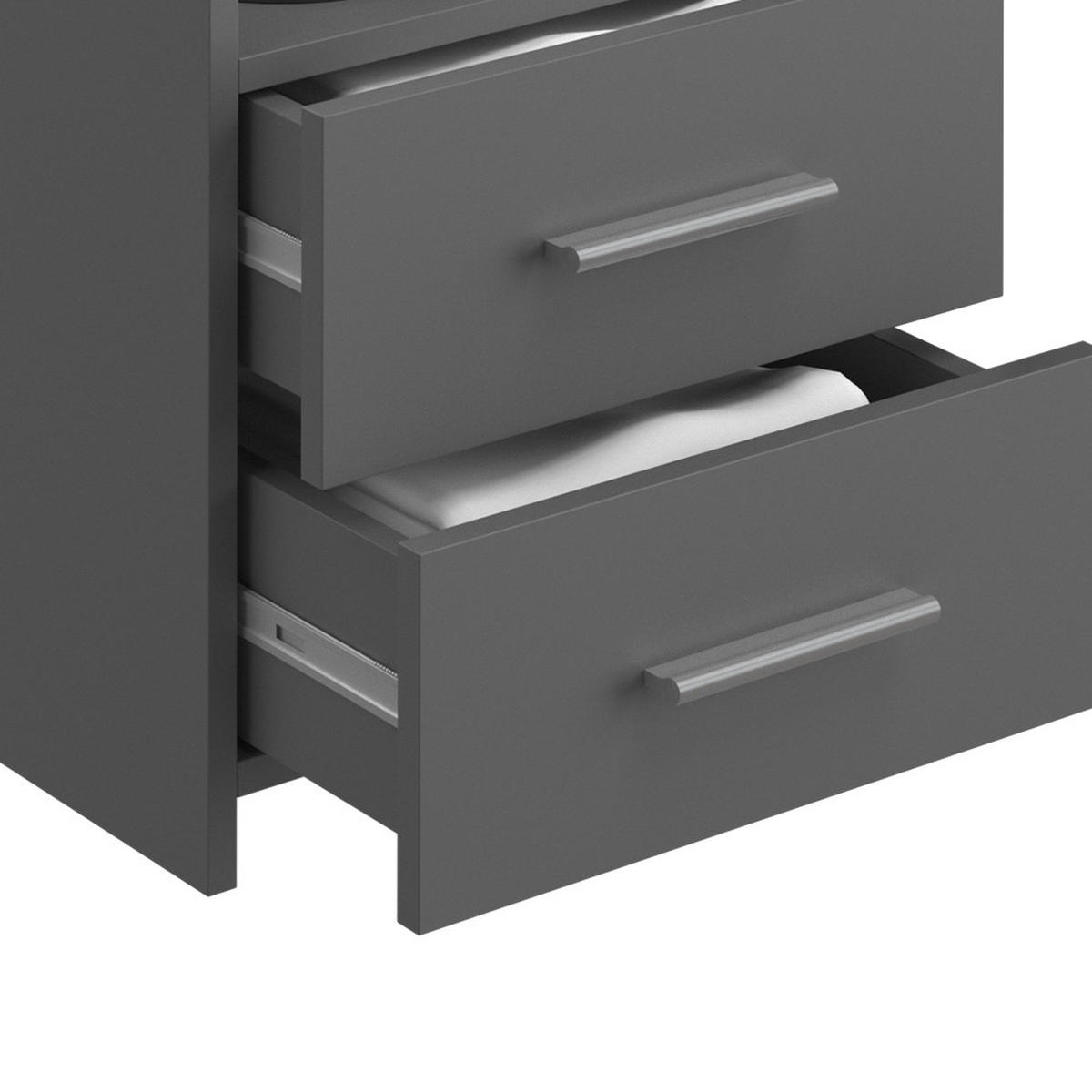 NACHTTISCH Alpin Anthrazit 40 x 62 cm - Anthrazit, Holzwerkstoff (40/62/35cm) - Vicco
