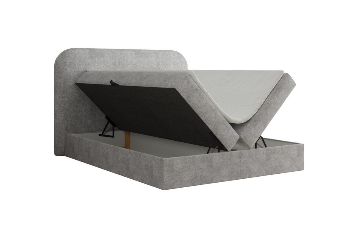 BOXBETT 160x200 - 07 Anthology 15 - Hellgrau - Hellgrau, Holzwerkstoff (160/200cm) - Möblo