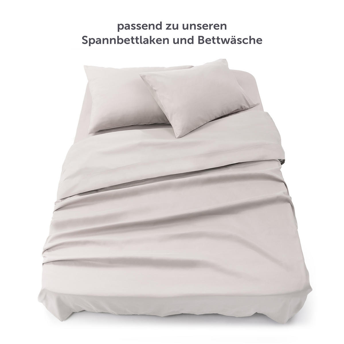BETTTUCH ohne Gummi 280/275 cm, in Hellgrau - Hellgrau, Textil (275/280cm) - Blumtal