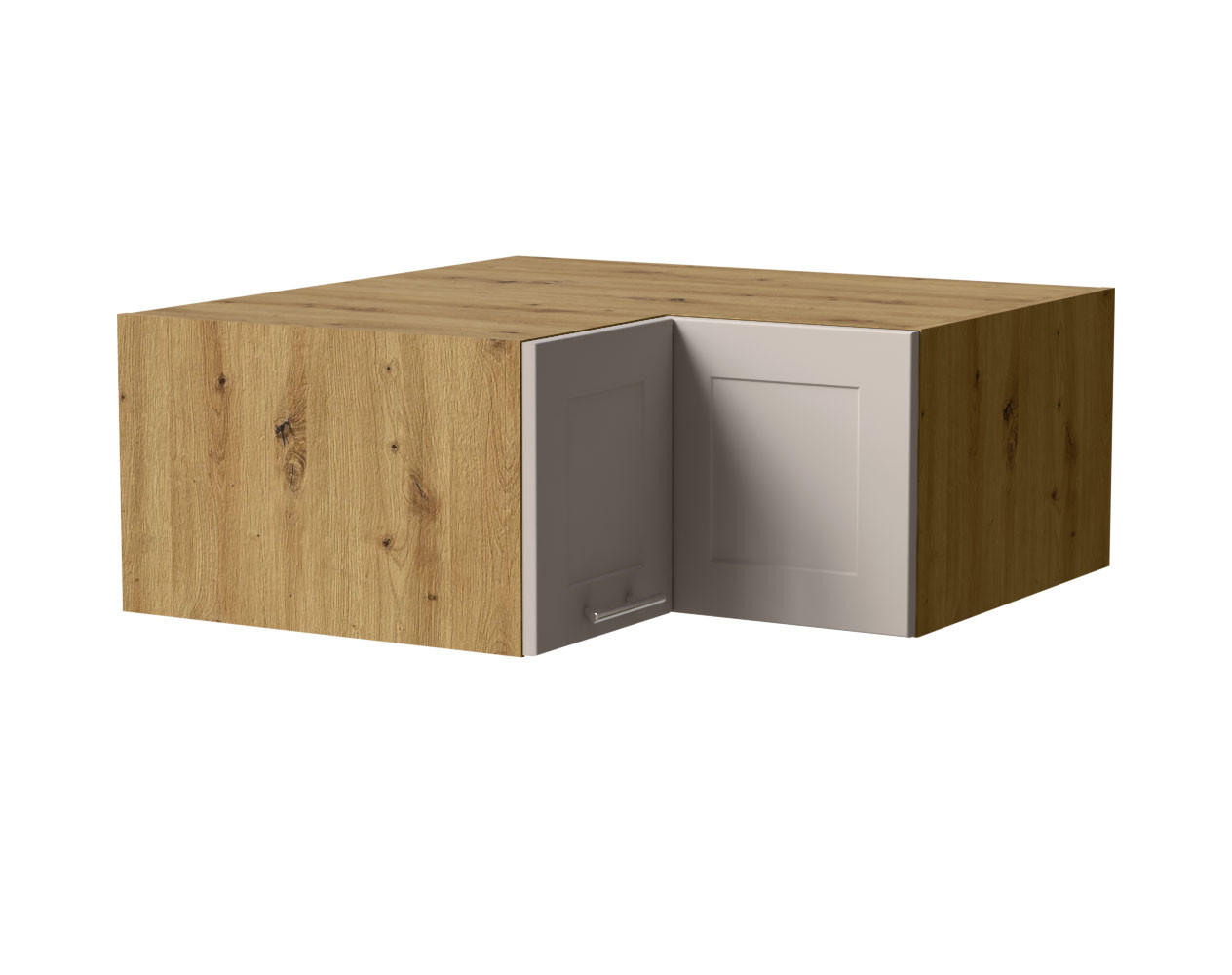 ECKAUFSATZSCHRANK Oslo W14/90/36 Eiche Artisan / Kaschmir Matt 90 / 90 / 36cm - Kaschmir/Eiche Artisan, Holz/Holzwerkstoff (90/36/90cm) - Feldmann-Wohnen