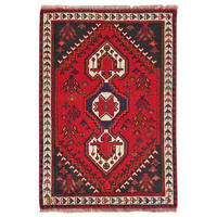 TEPPICH Gashgai Rot 127/88 cm Schurwolle - Rot, Textil (88/127cm) - Looma