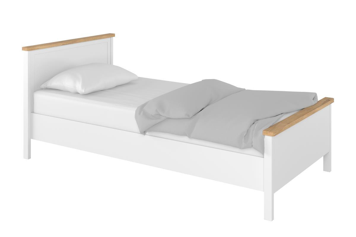 BETT mit Matratze HUTTO - Weiß, Holzwerkstoff - KONSIMO®