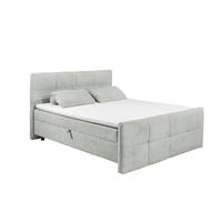 BOXBETT Breitcord, 7-Zonen-Tonnentaschen-Federkernmatratze, HR-30 Topper, Bettkasten - Salbeigrün/Hellgrau, Holz/Kunststoff (180/200cm) - ed exciting design