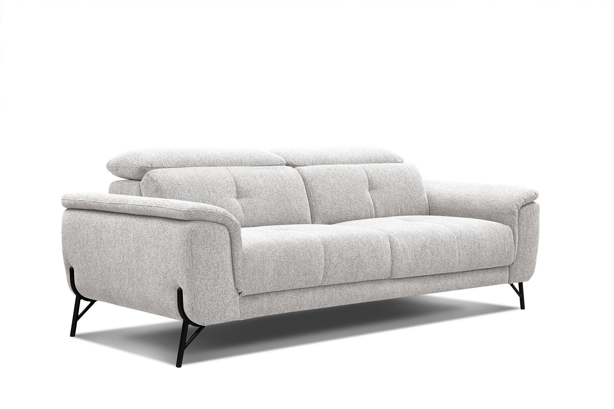 SOFA AVENA 3-Sitzer, hellgrau - Hellgrau, Holzwerkstoff/Textil (204/80/108cm) - Courtois Laville