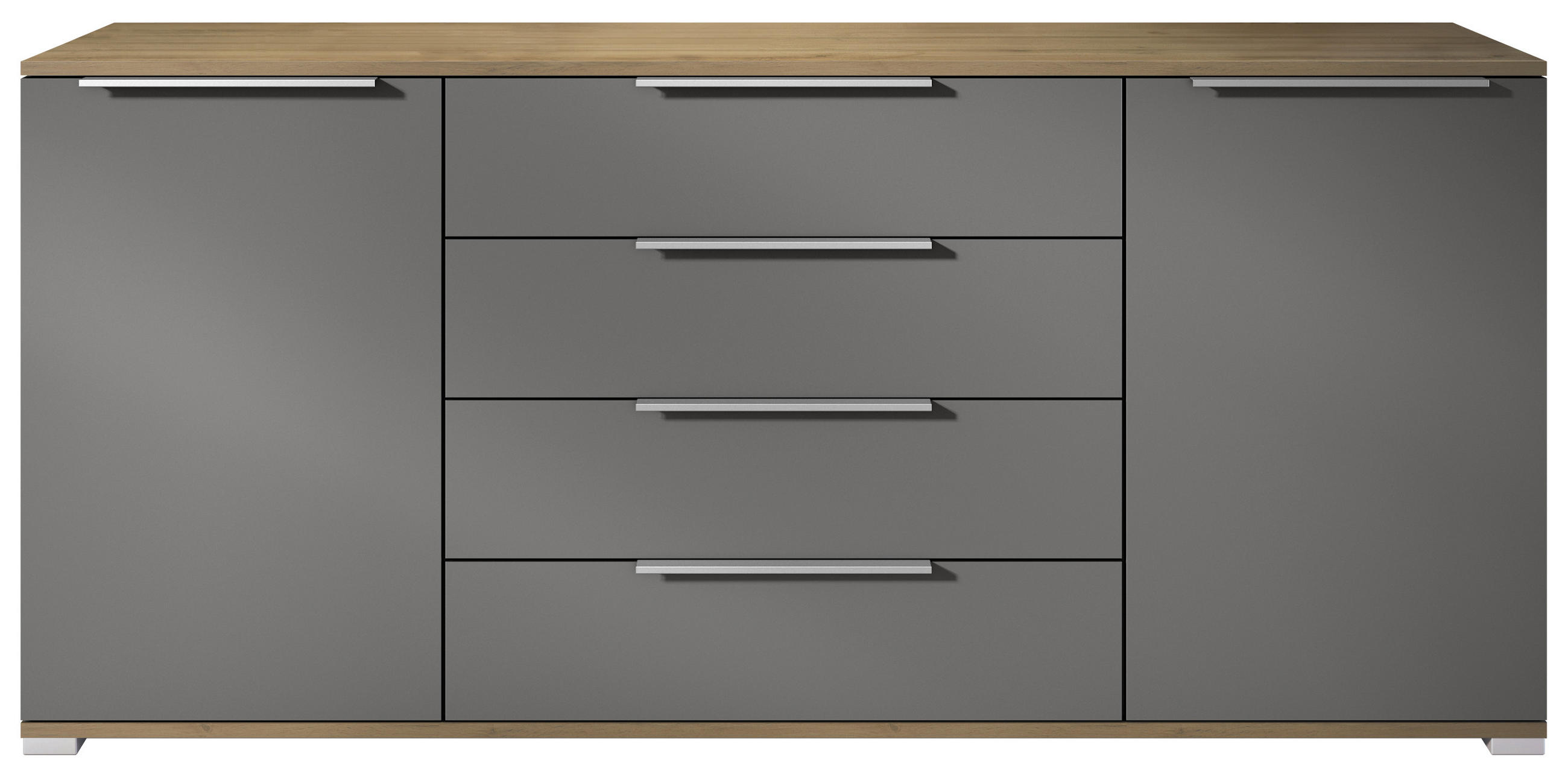 SIDEBOARD Linio Anthrazit matt - Anthrazit, Holzwerkstoff (166.5/75.5/35cm) - Vladon