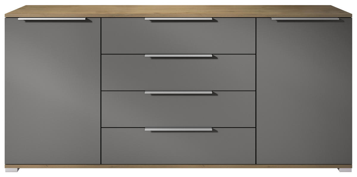 SIDEBOARD Linio Anthrazit matt - Anthrazit, Holzwerkstoff (166.5/75.5/35cm) - Vladon