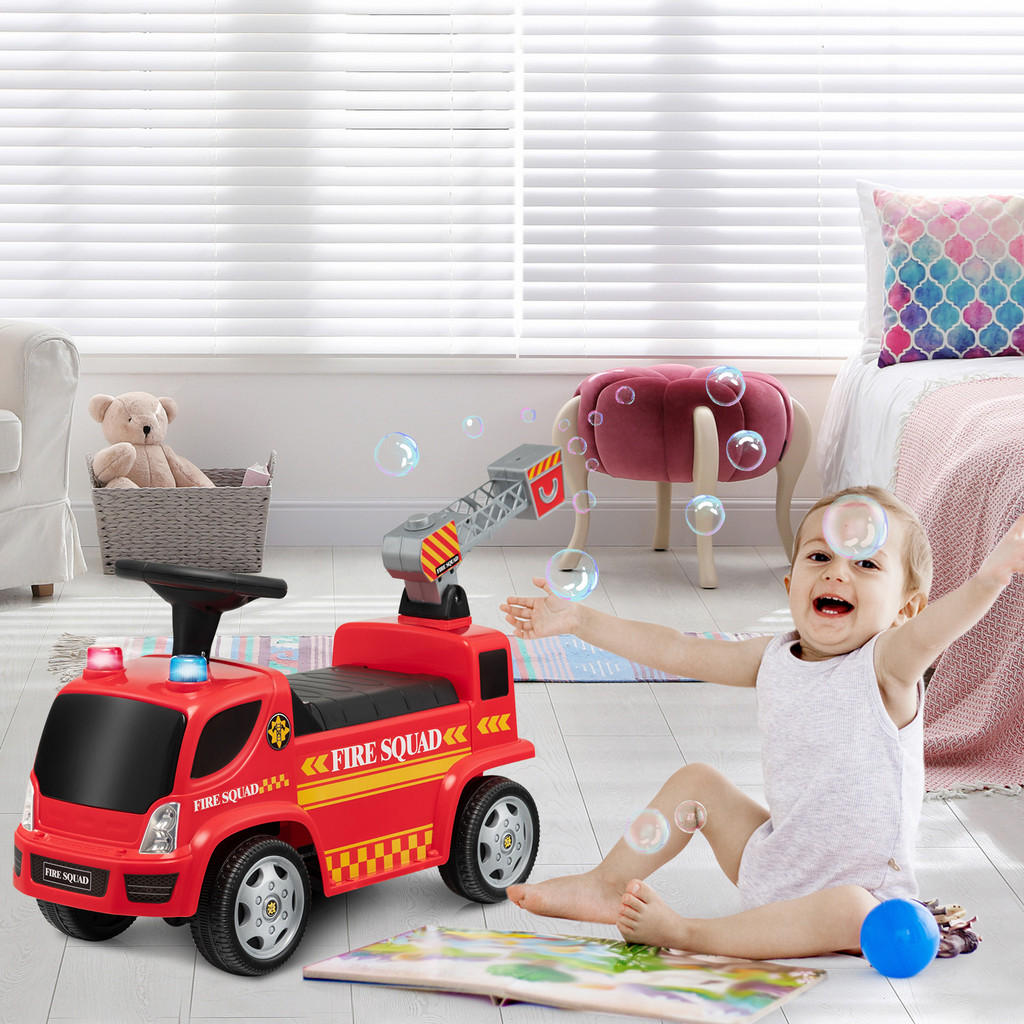 Thumbnail - Costway Feuerwehrauto, Rot, Kunststoff, 28x49x86 cm, Spielzeug, Kinderspielzeug, Rutschfahrzeuge