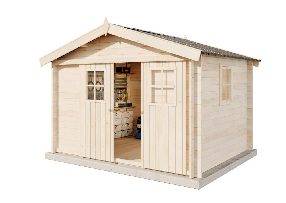 Alpholz Gerätehaus Natur 335x226x265 cm