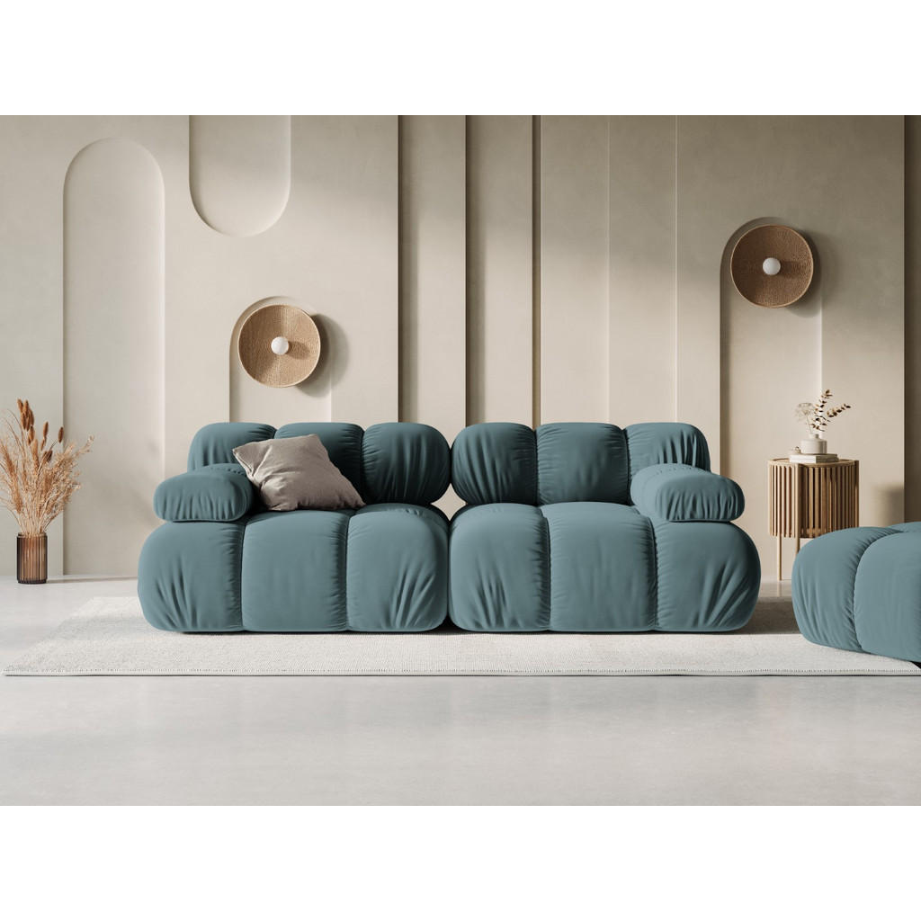 Thumbnail - Micadoni Modulares-Sofa, Petrol, Textil, 2-Sitzer, 94x63x188 cm, Hergestellt in Europa, Oeko-Tex®, Wohnzimmer, Sofas & C...
