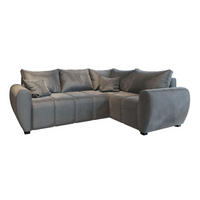 ECKSOFA MADISON L R-S Hellgrau Plüsch-Stoff mit Schlaffunktion - Hellgrau, Holz (235/175cm) - MASSENO