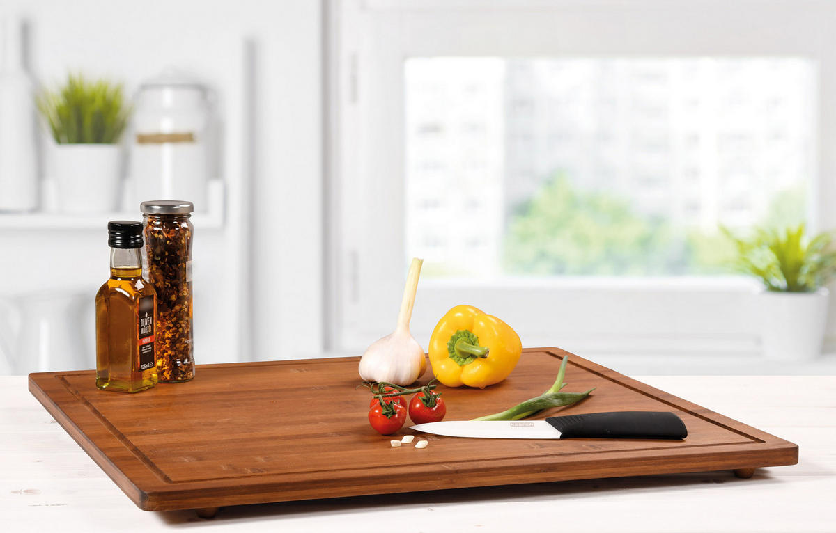 SCHNEIDEBRETT Bambus 50/56 cm - Braun, Naturmaterialien (50/56cm) - Kesper