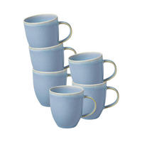 KAFFEEBECHER Crafted Blueberry 358 ml 6er Set - Türkis, Keramik (0.358L) - like.Villeroy & Boch