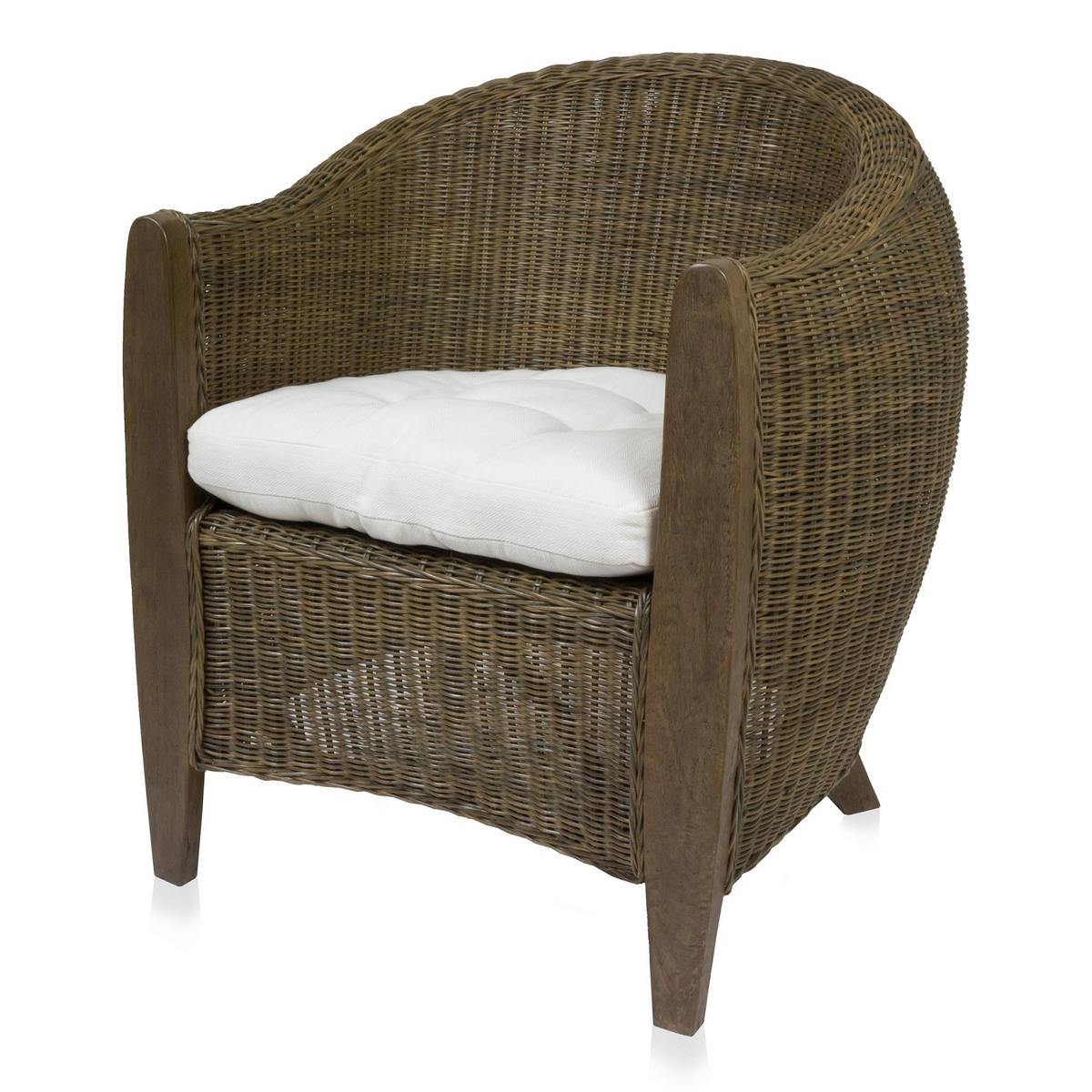 SESSEL Bari Rattansessel - Dunkelbraun, Holzwerkstoff (74/83/75cm) - Sedex