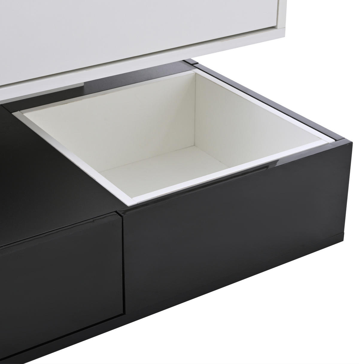 KONFERENČNÍ stolek 70/70/40 cm bílá a černá z dřevotřísky s otočnou a výklopnou deskou - bílá, kompozitní dřevo (70/70/40cm) - OKWISH