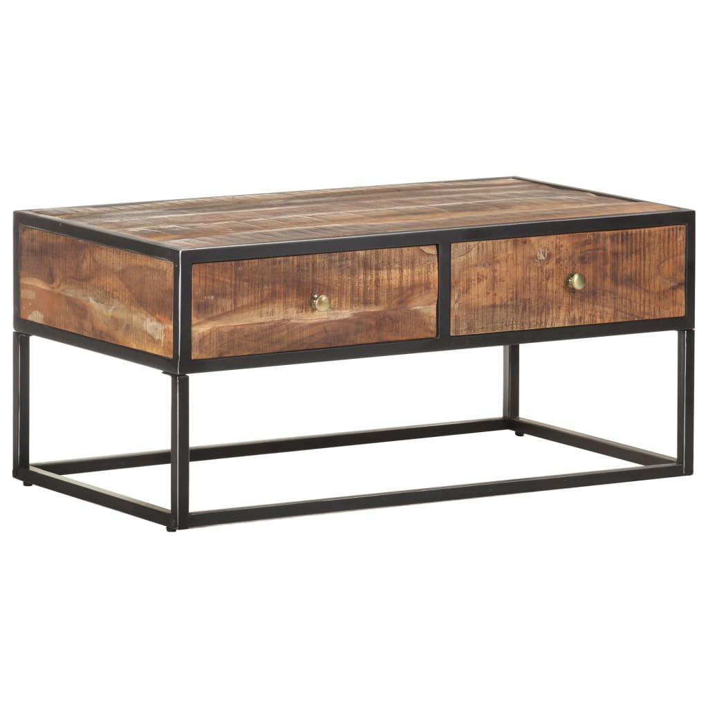 COUCHTISCH 90x50x40 cm Raues Akazienholz - Braun, Holz (90/40/90cm) - furnicato
