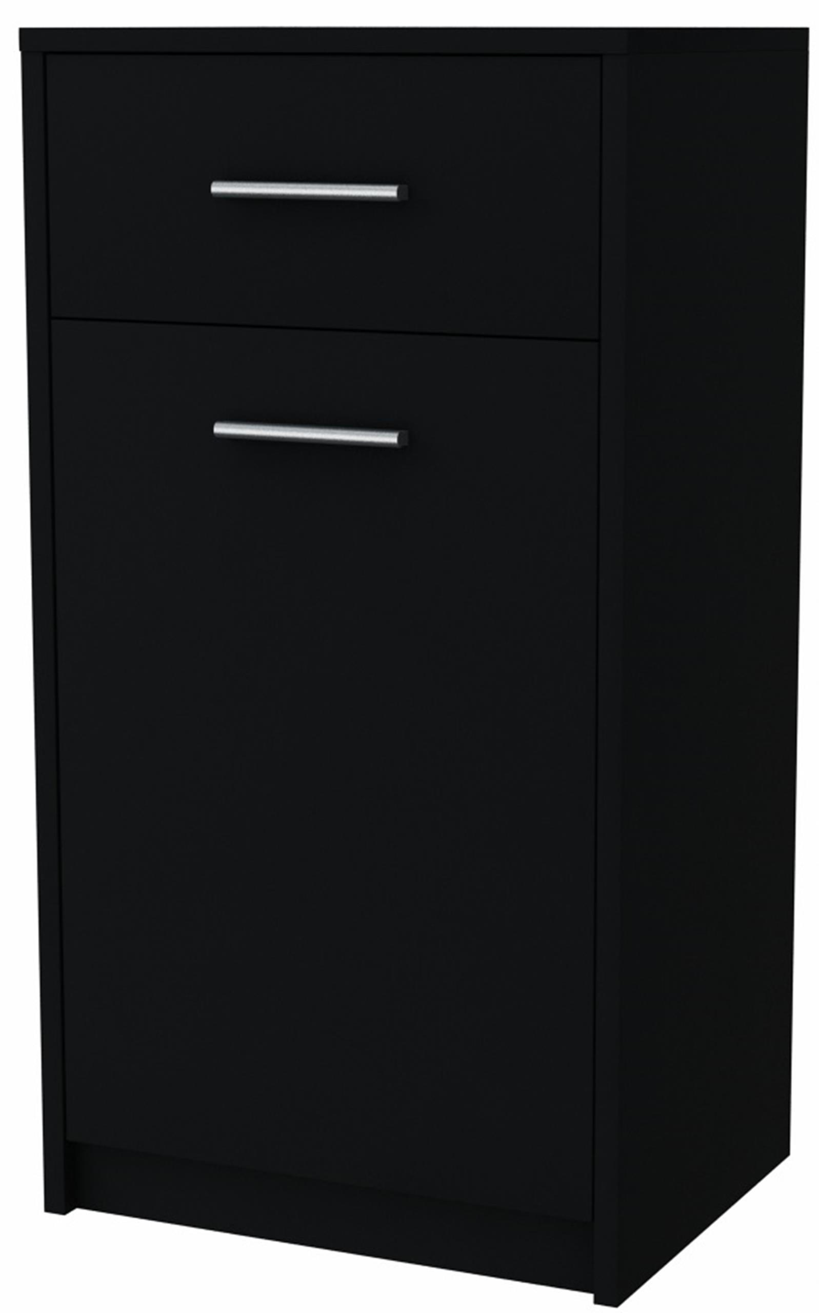 KOMMODE Bodo 1D1S Schwarz 40/35/75 cm - Schwarz, Holzwerkstoff (40/75/35cm) - Matkam Möbel
