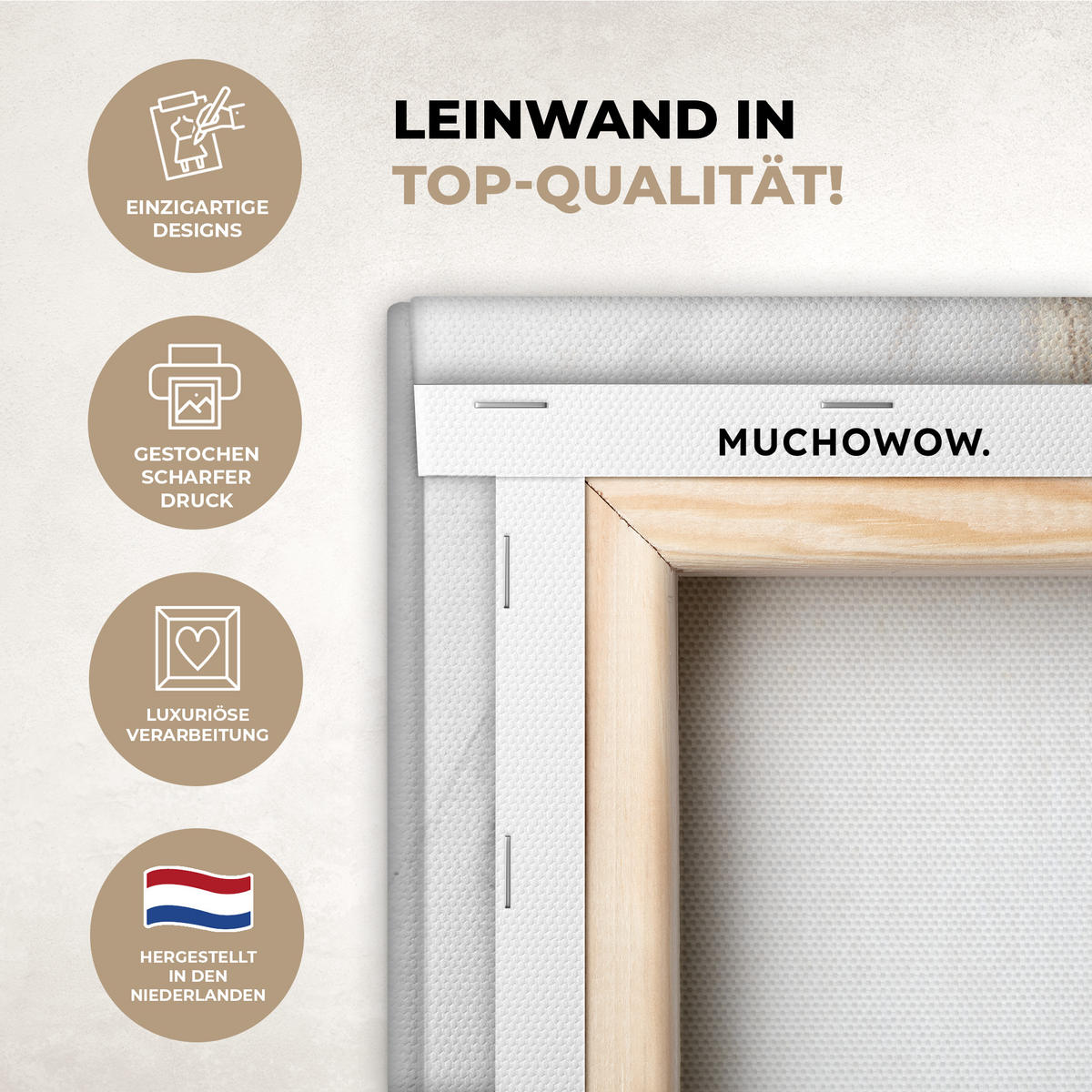 LEINWANDBILD Luxus - Abstrakt - Gold - Weiß Groß 140x90 cm - Goldfarben, Textil (140/90cm) - MuchoWow