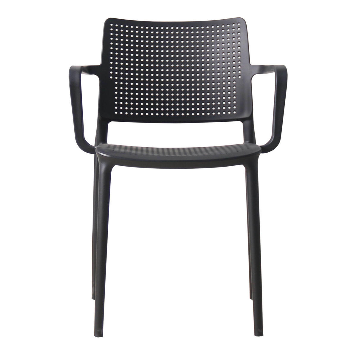 GARTENSTÜHLE 4-tlg., Schwarz - Schwarz, Textil (42/80/55cm) - Oviala