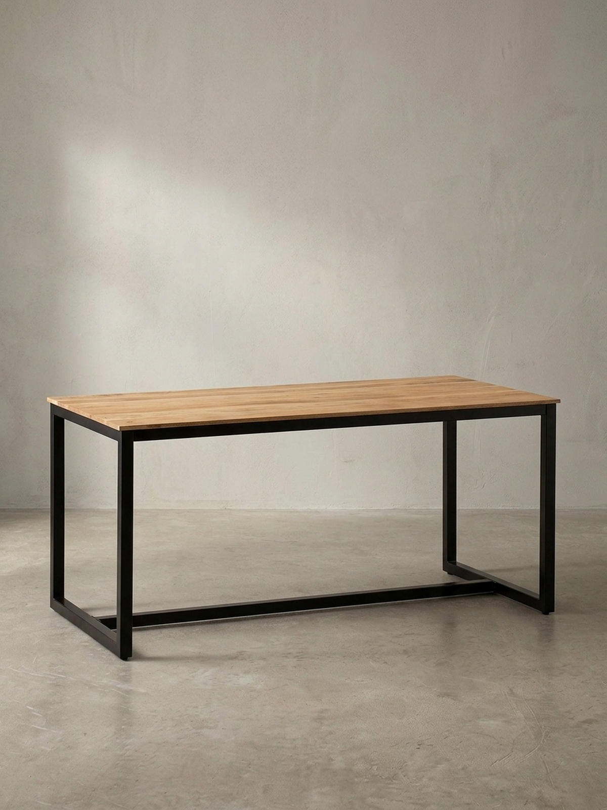 ESSTISCH Massivholz Metall Rechteckig Loft-Stil, Akazie 200x100x76 cm - Schwarz/Akaziefarben, Holz/Metall (100/200/76cm) - KADIMA DESIGN