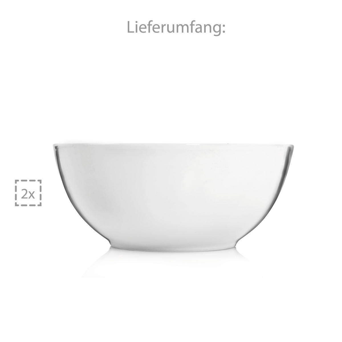 SERVIERSCHALEN SET SUNFORT -2 teilig aus Porzellan - Weiß, Keramik (12cm) - Sänger
