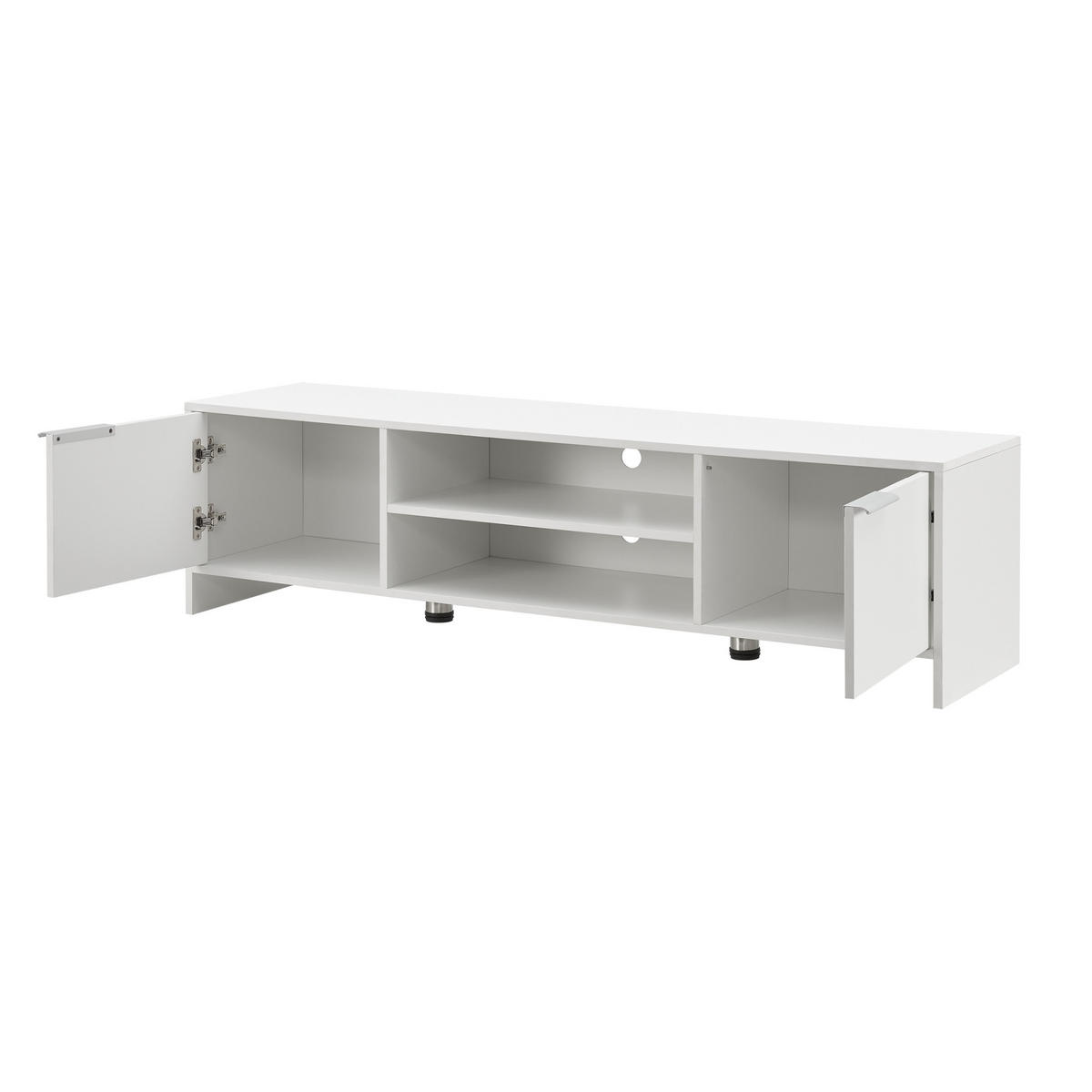 LOWBOARD Stevns - Weiß, Holzwerkstoff/Metall (145/40/38cm) - [en.casa]