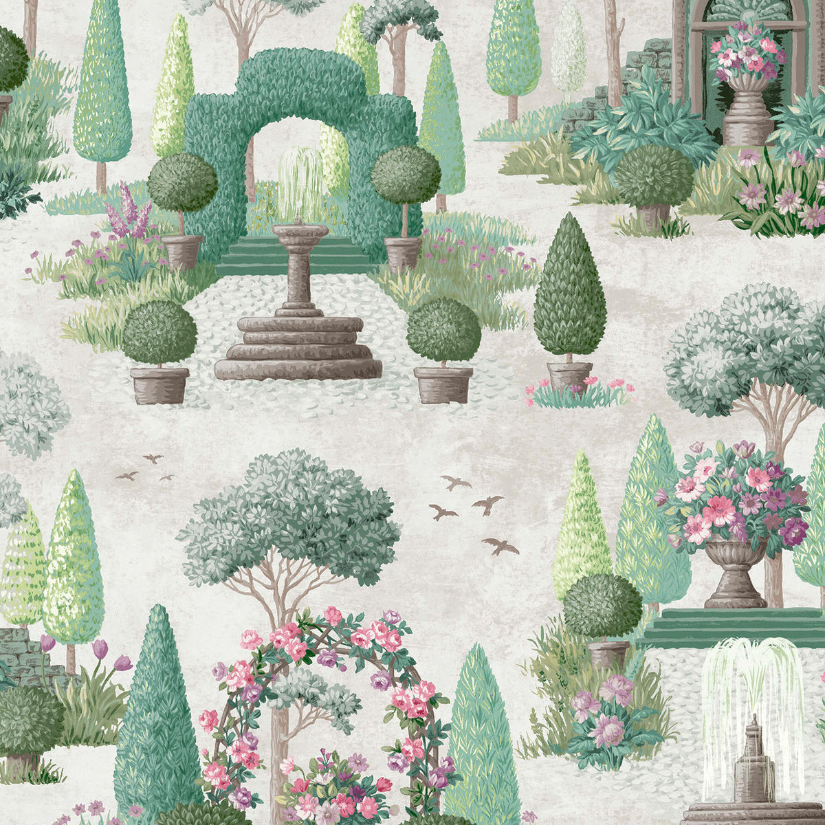 VLIESTAPETE Naunton Folly Fern Green - Grün, Papier/Kunststoff (52/1000cm) - Graham & Brown