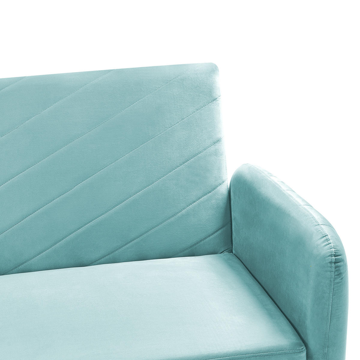 3-SITZER-SCHLAFSOFA Samtstoff Hellblau Senja - Hellblau, Textil (200/87/95cm) - Beliani