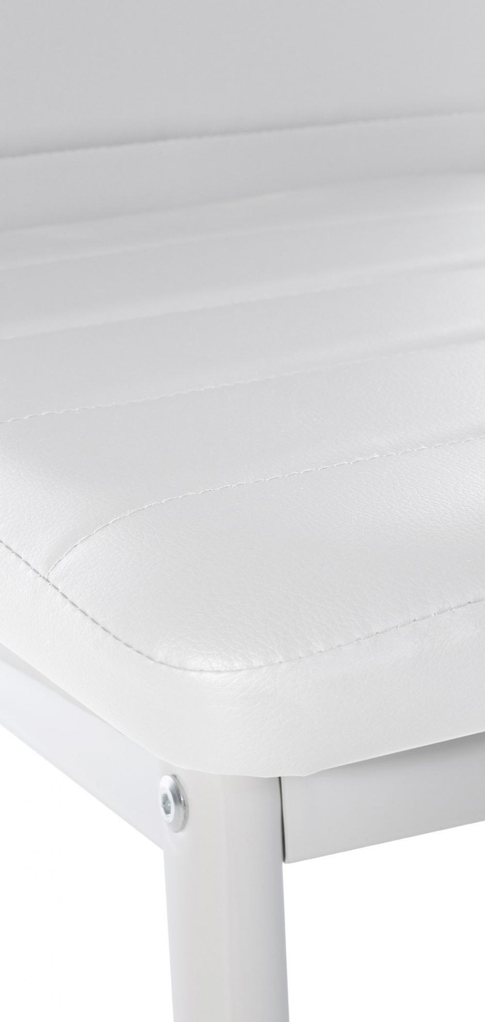 STUHL Lederlook weiß - Weiß, Textil/Metall (41.5/99/40cm) - CLP