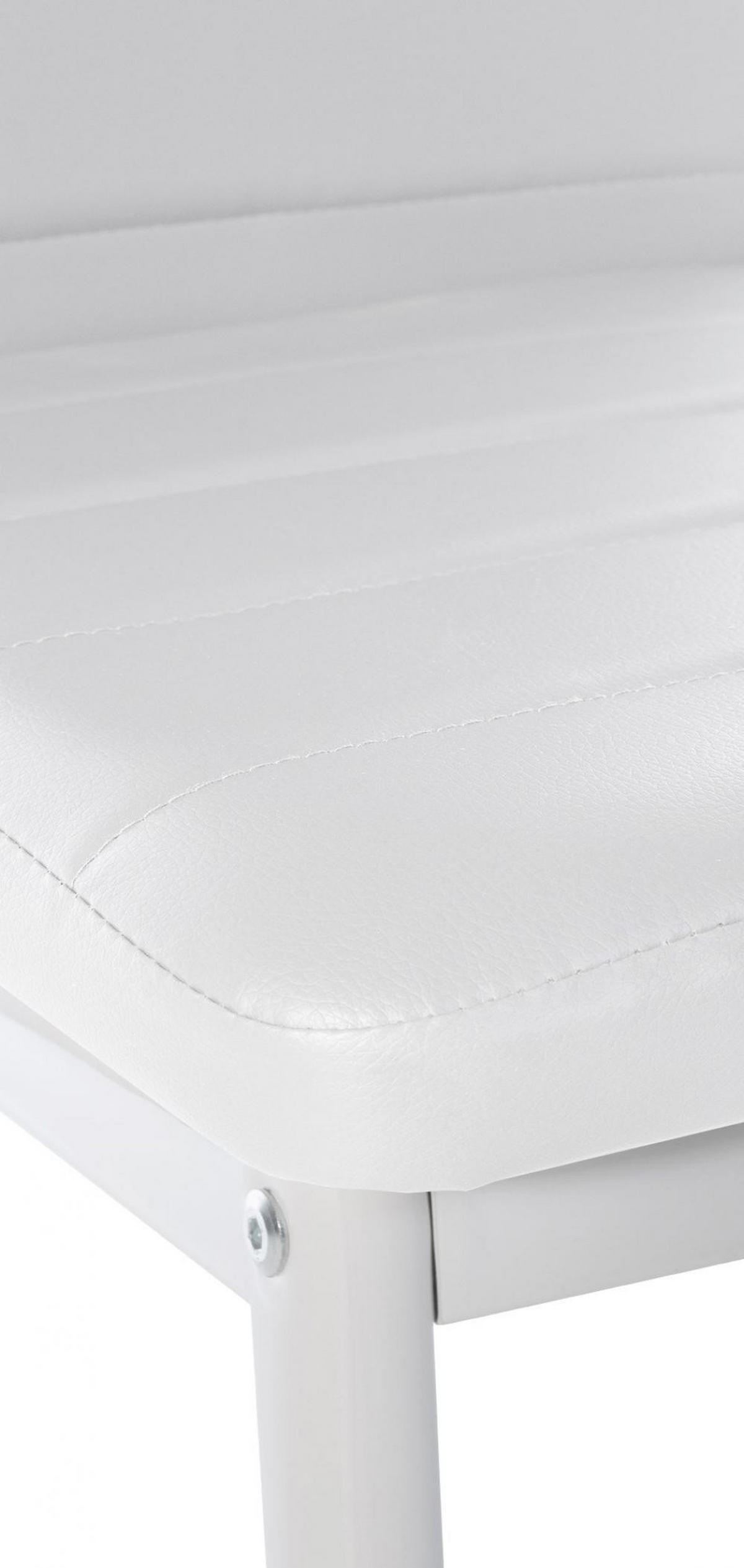 STUHL Lederlook weiß - Weiß, Textil/Metall (41.5/99/40cm) - CLP