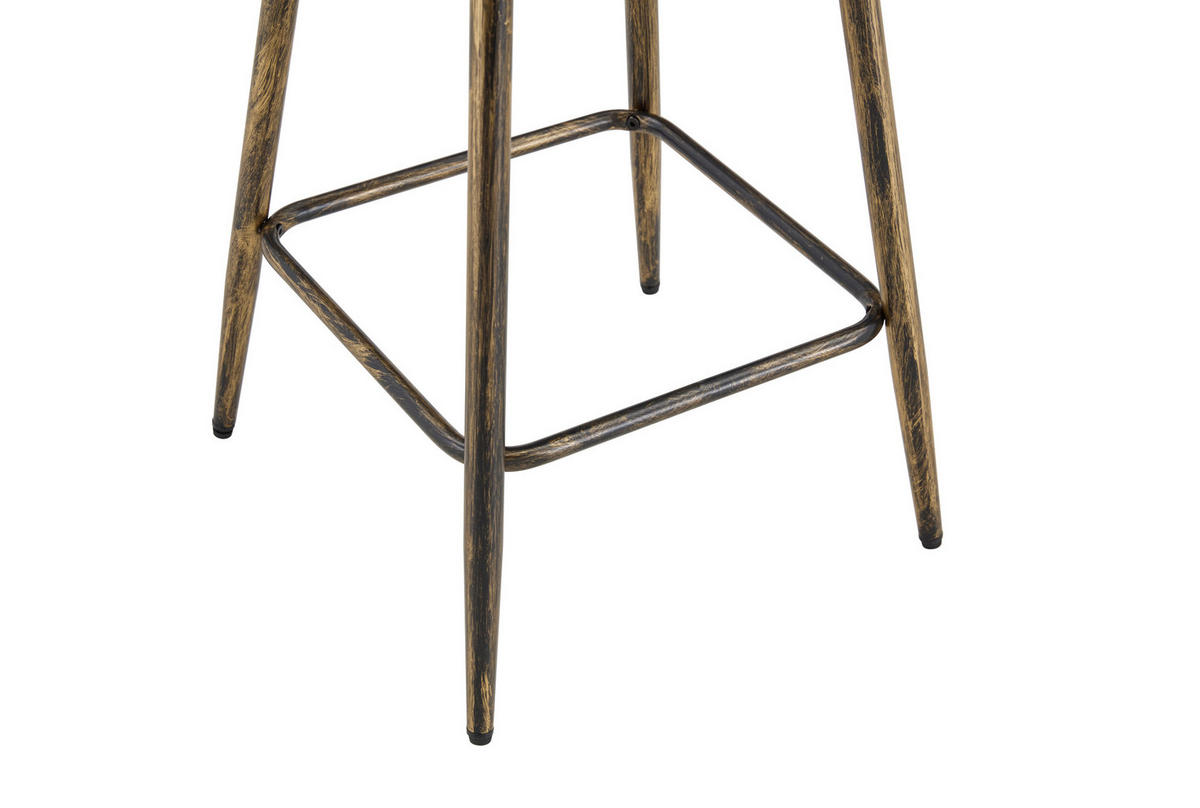 BARHOCKER Windsor-Stil gepolsterter Sitz Metall Brown - Braun, Metall (39/96/39.1cm) - Meubliv