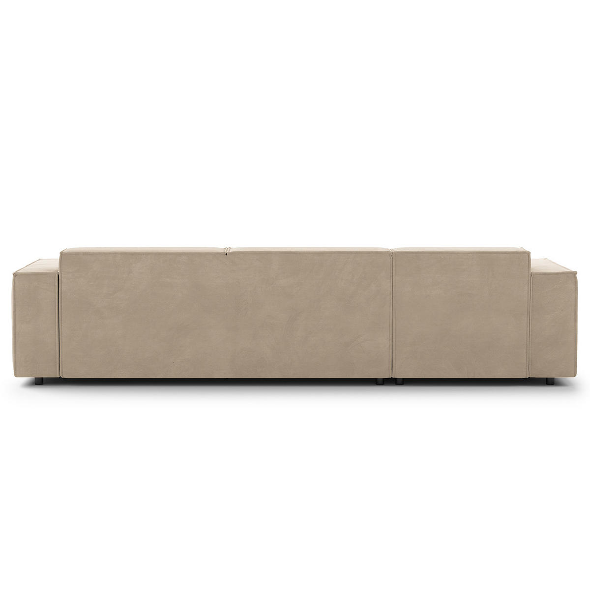 ECKSOFA mit Longchair - Beige/Schwarz, Kunststoff/Textil (294/177cm) - home24