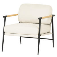 LOUNGESESSEL - Creme / Schwarz - Webstoff / Eisen - Creme/Schwarz, Textil/Metall (70/81/73cm) - home24